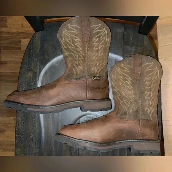 🚨🚨 ARIAT Groundbreaker Wide Square Toe MetGuard STEEL TOE Work Boot 10020063