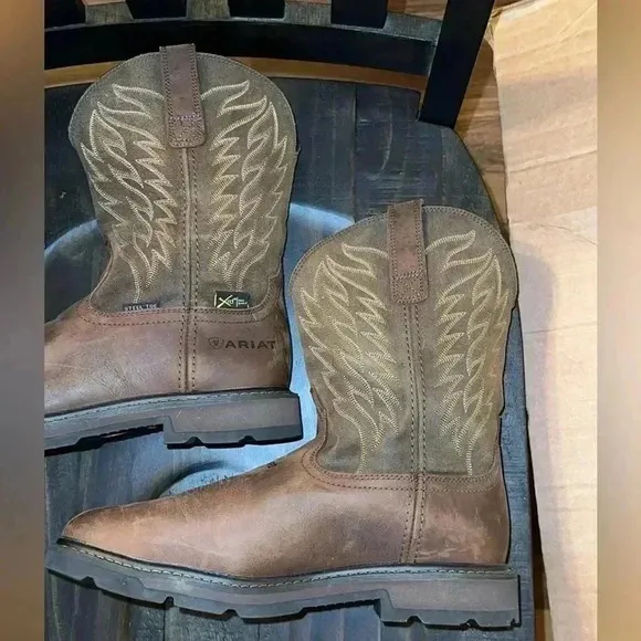 🚨🚨 ARIAT Groundbreaker Wide Square Toe MetGuard STEEL TOE Work Boot 10020063