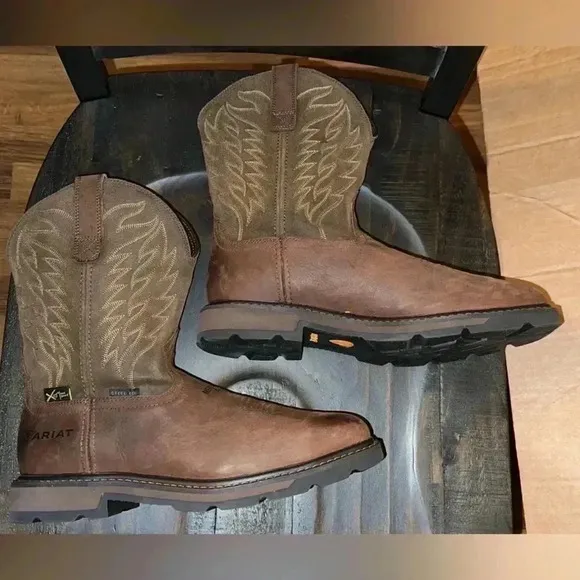 🚨🚨 ARIAT Groundbreaker Wide Square Toe MetGuard STEEL TOE Work Boot 10020063