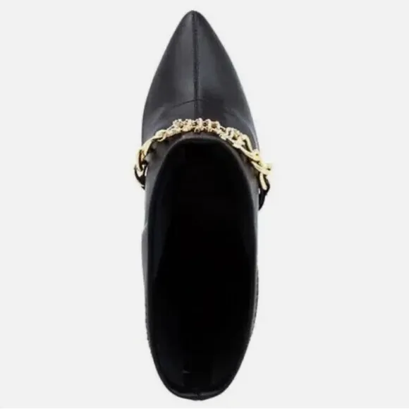 🆕 JUICY COUTURE Women's Tommi Booties Black Gold NWT Women’s size 8.5