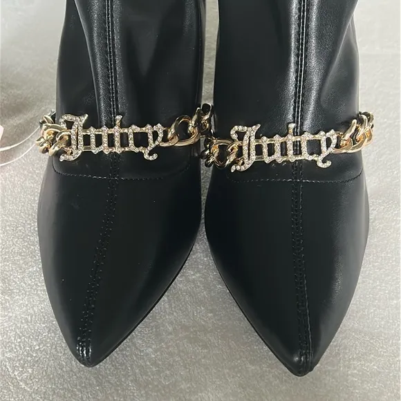 🆕 JUICY COUTURE Women's Tommi Booties Black Gold NWT Women’s size 8.5