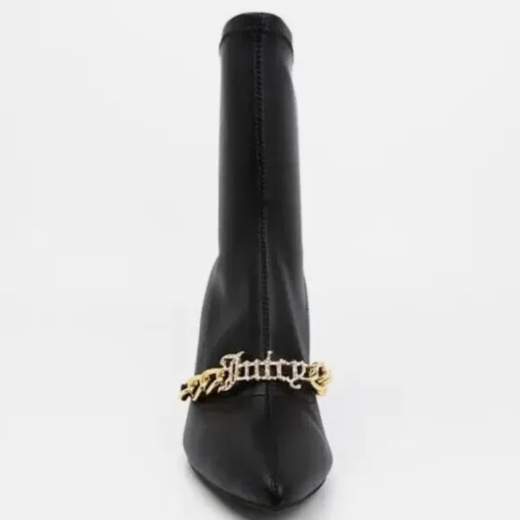 🆕 JUICY COUTURE Women's Tommi Booties Black Gold NWT Women’s size 8.5