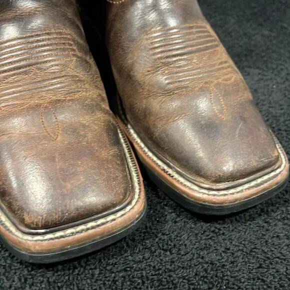 🔥🔥 JUSTIN STAMPEDE 11&quot; WESTERN WORK COWBOY BOOTS Brown / Green - Men’s Size 8D