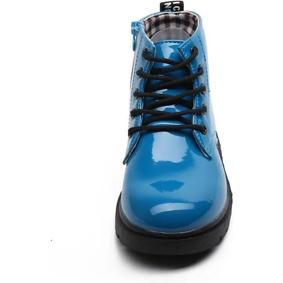 ⭐ Little Girls Waterproof Ankle Combat Boots Toddler Lace Up Side Zipper