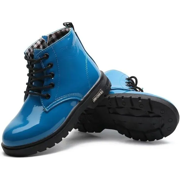 ⭐ Little Girls Waterproof Ankle Combat Boots Toddler Lace Up Side Zipper