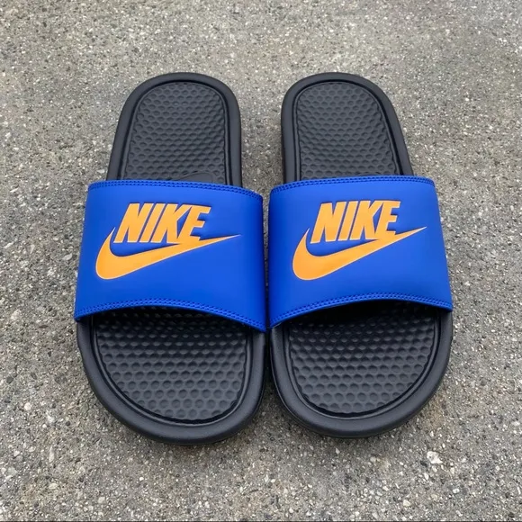 $ NIKE BENASSI SLIDES JUST DO IT JDI ROYAL ORANGE