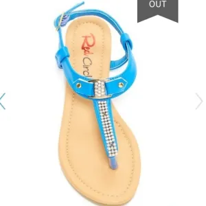 🇺🇦 Rhinestone T-strap Slide Sandals/Brand new in box