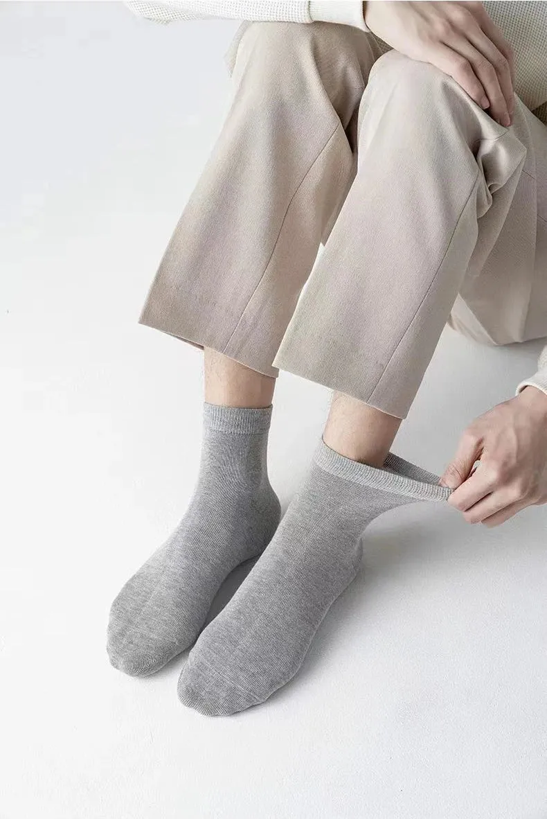 10 Pairs Solid Color Men's Breathable Low Cut Socks