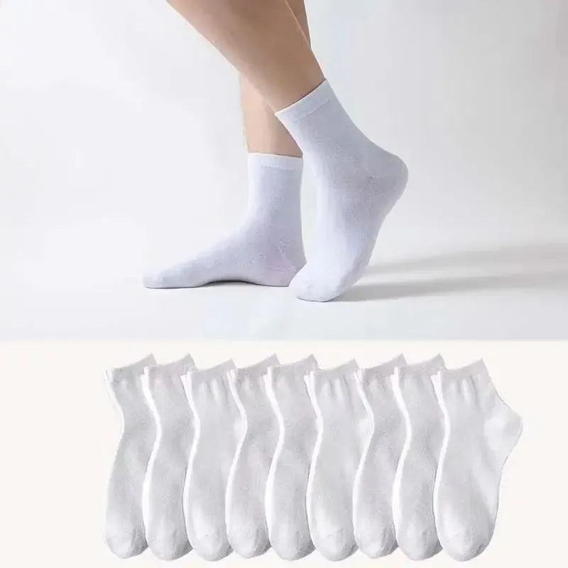 10 Pairs Solid Color Men's Breathable Low Cut Socks