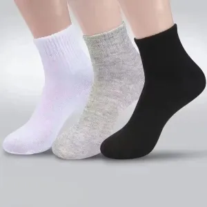 10 Pairs Solid Color Men's Breathable Low Cut Socks