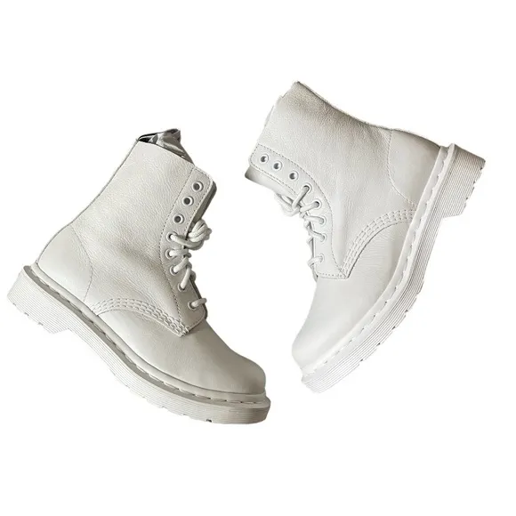 1460 PASCAL WOMEN'S MONO LACE UP BOOTS WHITE VIRGINIA