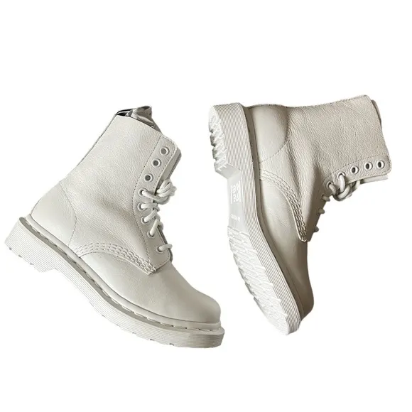 1460 PASCAL WOMEN'S MONO LACE UP BOOTS WHITE VIRGINIA