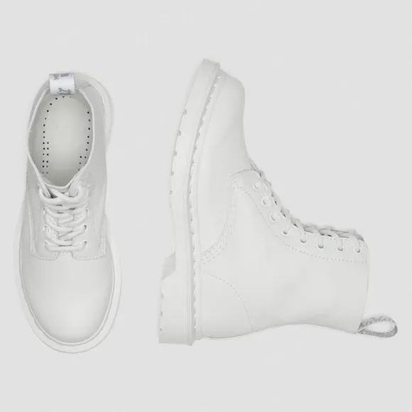 1460 PASCAL WOMEN'S MONO LACE UP BOOTS WHITE VIRGINIA