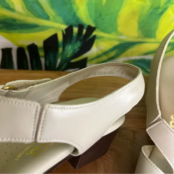 $155 SAS 6.5W Suntimer Pearl Bone Comfortable Cream Spring Summer Heeled Sandals