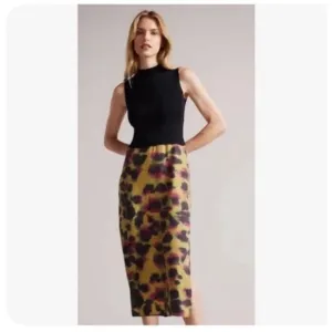 2024 Collection Ted Baker EHLLA fitted Animal printed dress SZ US 8/10 OR TED 3