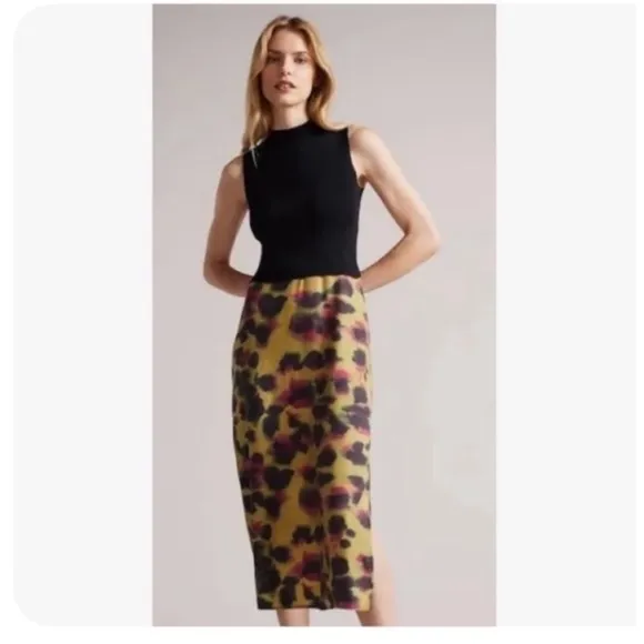 2024 Collection Ted Baker EHLLA fitted Animal printed dress SZ US 8/10 OR TED 3