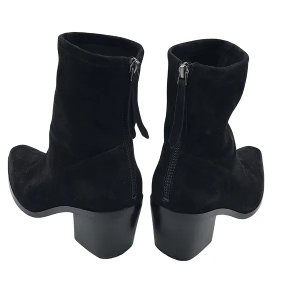 27 Edit Berkley2 Black Stretch Suede Leather Back Zipper Boots Booties size 9.5W