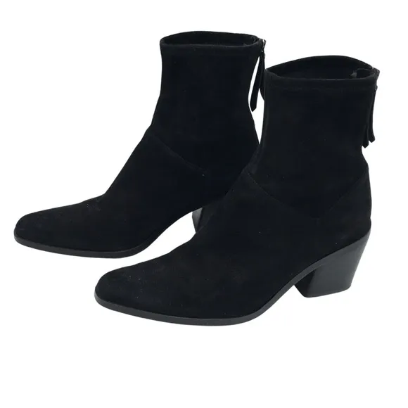 27 Edit Berkley2 Black Stretch Suede Leather Back Zipper Boots Booties size 9.5W