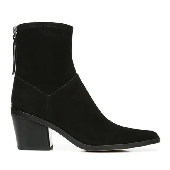 27 Edit Berkley2 Black Stretch Suede Leather Back Zipper Boots Booties size 9.5W