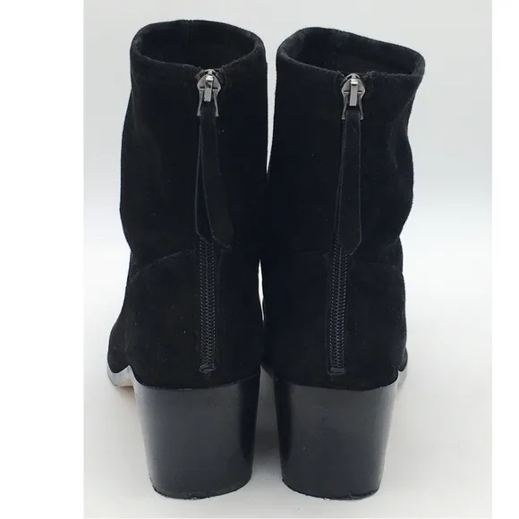 27 Edit Berkley2 Black Stretch Suede Leather Back Zipper Boots Booties size 9.5W