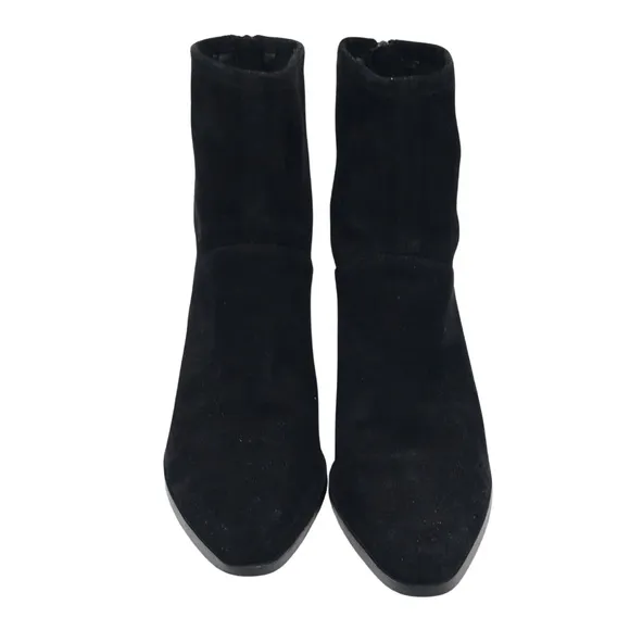 27 Edit Berkley2 Black Stretch Suede Leather Back Zipper Boots Booties size 9.5W