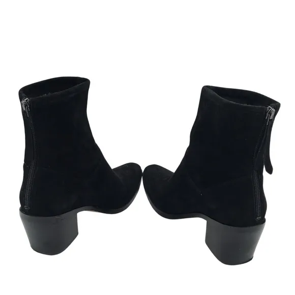 27 Edit Berkley2 Black Stretch Suede Leather Back Zipper Boots Booties size 9.5W