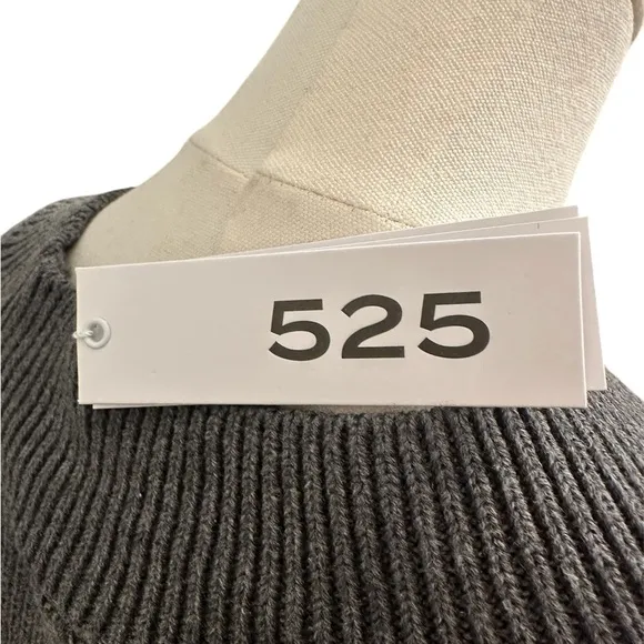 525 AMERICA Ellie Cotton V Neck Dress in Charcoal Heather Gray Women Size XS NWT