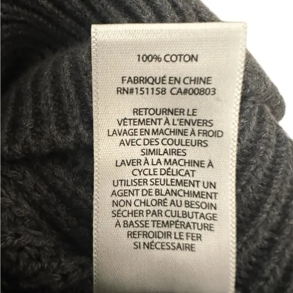 525 AMERICA Ellie Cotton V Neck Dress in Charcoal Heather Gray Women Size XS NWT