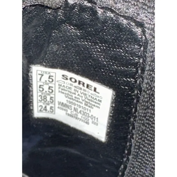 7.5🔖 SOREL Black Cobalt Blue Waterproof Brex Heeled Chelsea Leather Booties