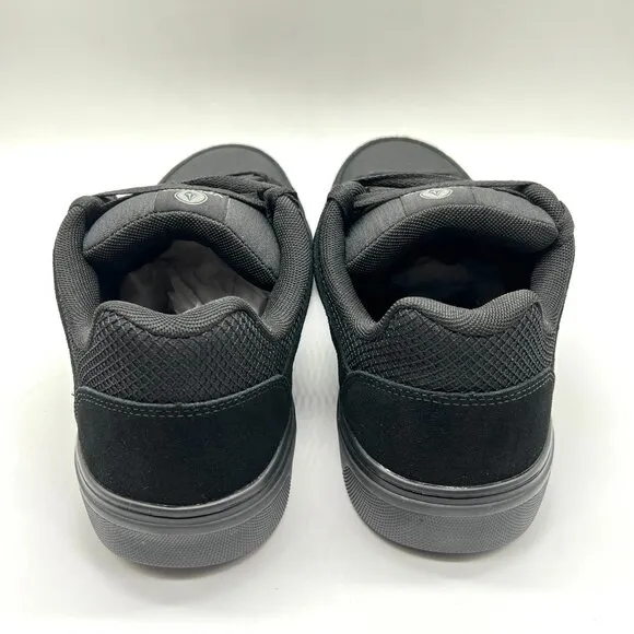 8W 8 WIDE WIDTH Volcom Black Leather Comp Toe Safety Work Shoes Sneakers