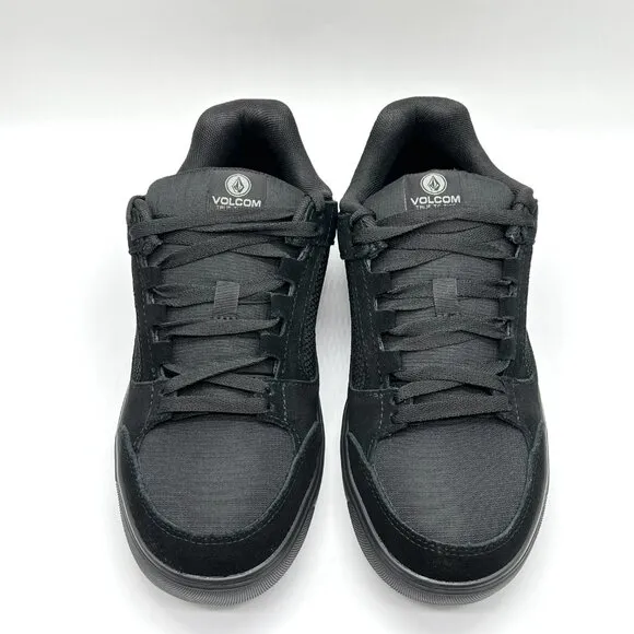 8W 8 WIDE WIDTH Volcom Black Leather Comp Toe Safety Work Shoes Sneakers