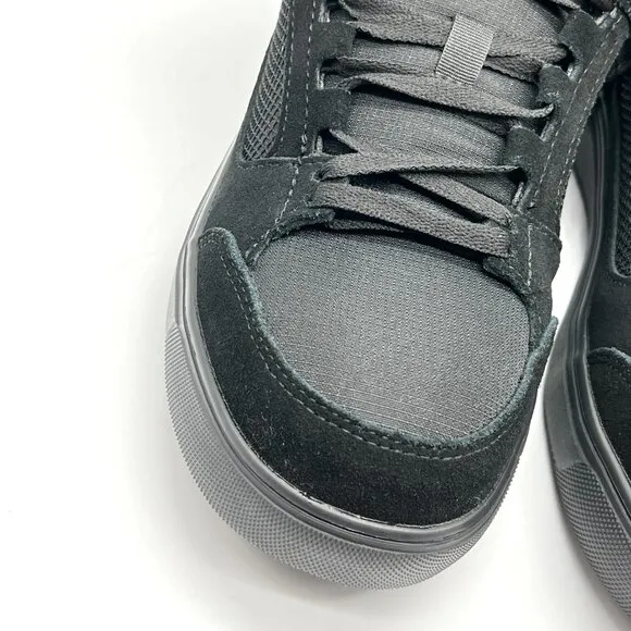 8W 8 WIDE WIDTH Volcom Black Leather Comp Toe Safety Work Shoes Sneakers