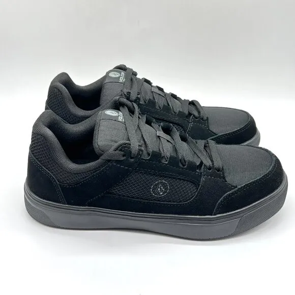 8W 8 WIDE WIDTH Volcom Black Leather Comp Toe Safety Work Shoes Sneakers