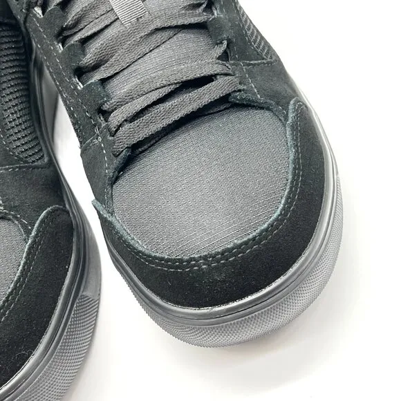 8W 8 WIDE WIDTH Volcom Black Leather Comp Toe Safety Work Shoes Sneakers