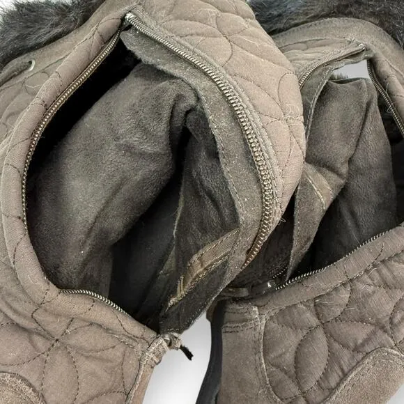 90's REPORT flower of life knee high platform wedge winter boots