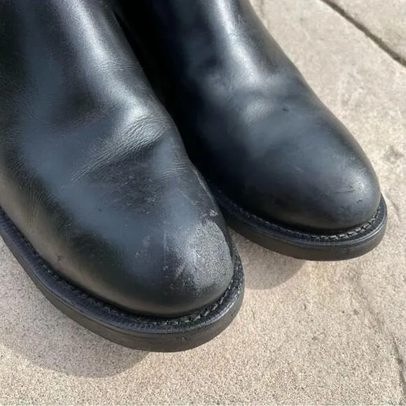 [9.5] Vintage Men’s Black Buffalo Leather Western Boots 5261 Canada West Boots