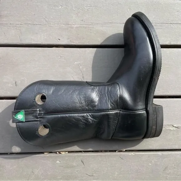[9.5] Vintage Men’s Black Buffalo Leather Western Boots 5261 Canada West Boots