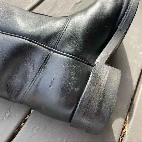 [9.5] Vintage Men’s Black Buffalo Leather Western Boots 5261 Canada West Boots