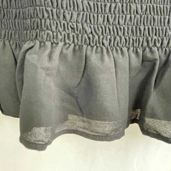 Abercrombie &amp; Fitch Smocked High Waist Tiered Ruffle Black Stretch Skirt Small
