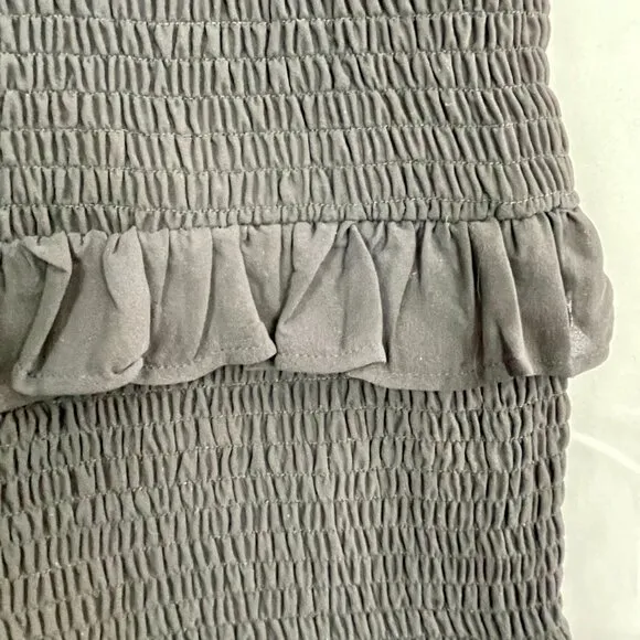 Abercrombie &amp; Fitch Smocked High Waist Tiered Ruffle Black Stretch Skirt Small