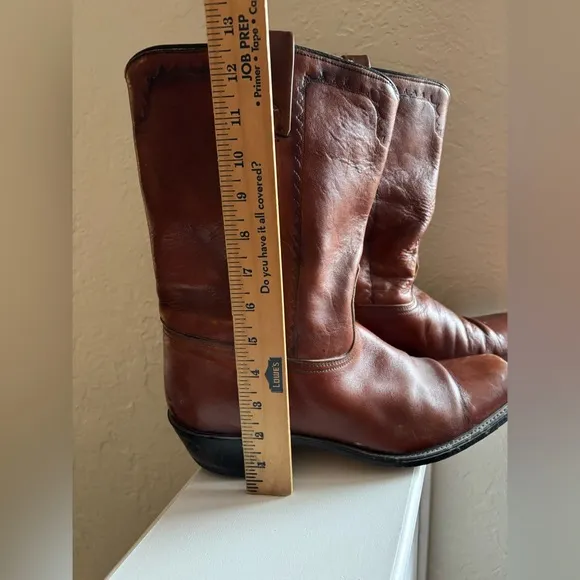 ACME VINTAGE MENS 13 D BROWN LEATHER Western Cowboy Boots Square Toe Outdoor