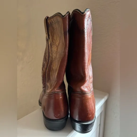 ACME VINTAGE MENS 13 D BROWN LEATHER Western Cowboy Boots Square Toe Outdoor