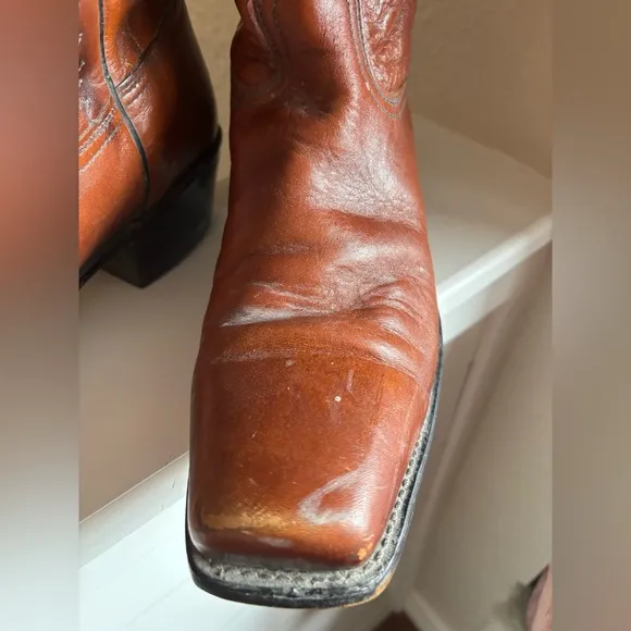 ACME VINTAGE MENS 13 D BROWN LEATHER Western Cowboy Boots Square Toe Outdoor
