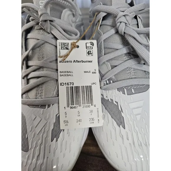 Adidas Adizero Afterburner Kids Sz 5.5  Style# ID1670 Color Gray/White NWOB
