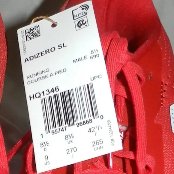 ADIDAS ADIZERO SL MENS COMFORT STYLISH RED/WHITE 🆕FAST😮‍💨⚡🚚