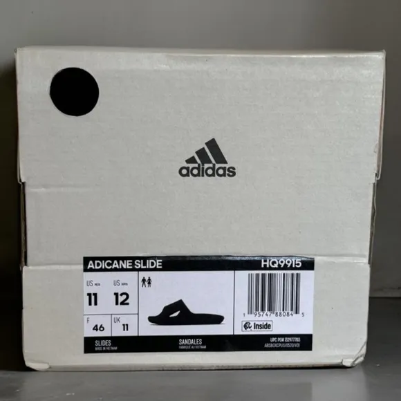 ADIDAS • Black Adicane Sandals Slides Includes Box