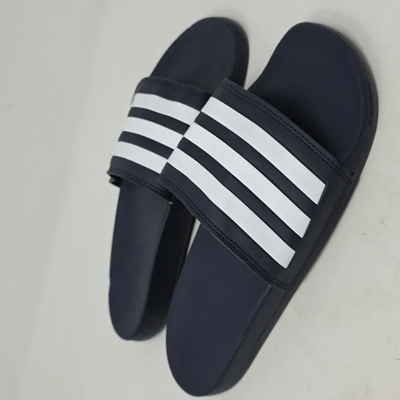 adidas Black and White Slide Sandals