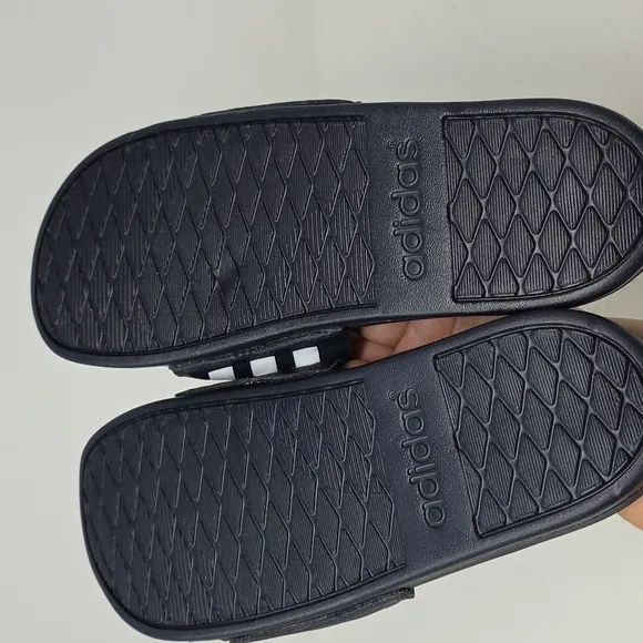 adidas Black and White Slide Sandals