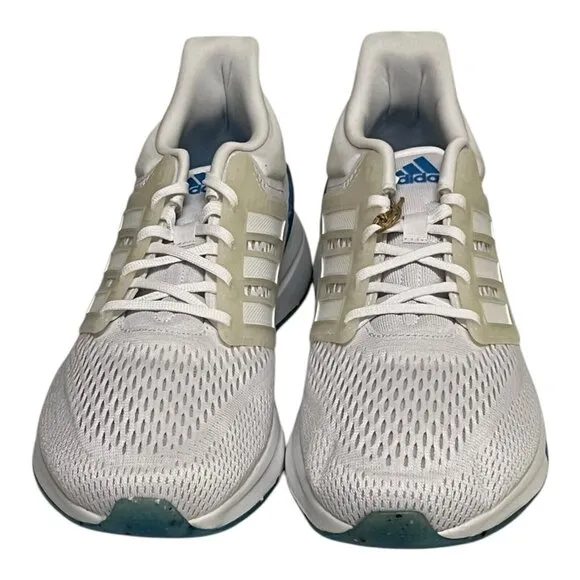 Adidas EQ21 Running/Training Gym Shoes Sneakers Blue &amp; White Size 11
