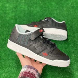 Adidas Forum Low Mens Casual Sneaker Shoes Black White HQ4536 NEW Multi Sz